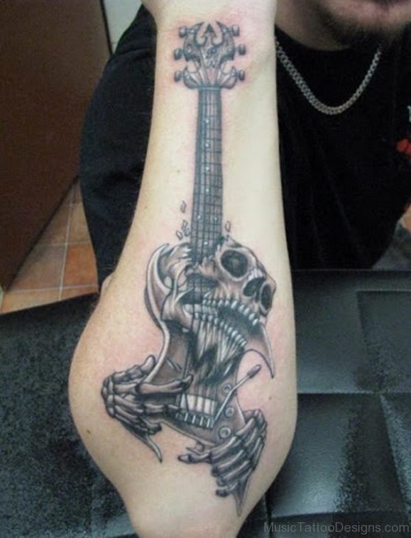 Skull And Music Tattoo