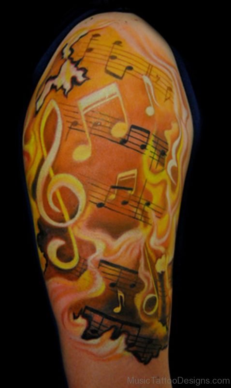 Yellow Ink Music Tattoo